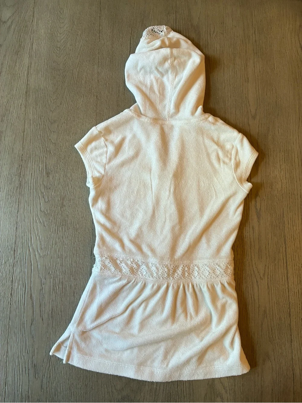 White Hooded Zip-Up Swim Cover